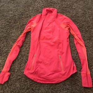 Lululemon 1/2 zip running jacket bright orange